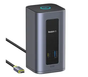Baseus Nomos NU1 Air Spacemate šedá / Dokovací stanice / 12v1 / 2x HDMI 60Hz / 2x DP 60Hz / RJ-45