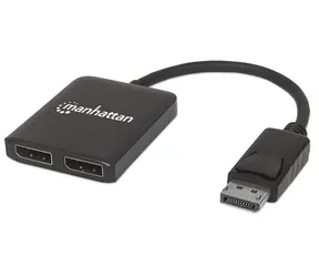 Manhattan DisplayPort MST Hub / Rozbočovač / 2x DisplayPort / 4K 30 Hz / USB napájení