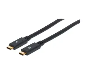 Manhattan USB-C/USB-C 2 m černý / Kabel / USB 3.2 Gen 1 / 5 Gbit/s