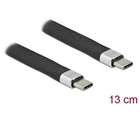 Delock USB Type-C - USB Type-C 13 cm černá / FPC plochý stuhový kabel / USB 3.2 Gen 2 / PD 5 A / 10 Gbit/s