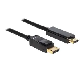 Delock 82587 černá / Kabel / DisplayPort na HDMI / 2 m / max. 1920×1080 / pozlacené konektory