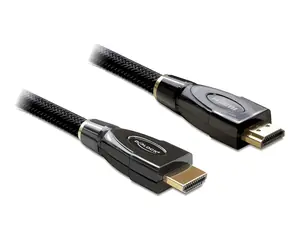 Delock HDMI A/A černý / HDMI kabel s Ethernetem / Premium / Pozlacené konektory / 10,2 Gbit/s / 5 m