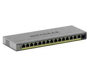 NETGEAR 16-port Gigabit PoE+ Plus šedá / Switch / 16× GbE / PoE+ 250,6 W