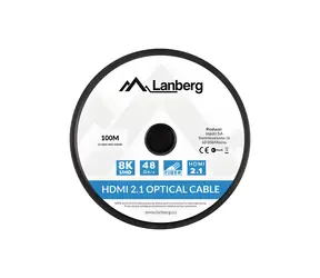 Lanberg HDMI 2.1 (M) - HDMI 2.1 (M) 100m černá / Optický kabel / AOC / 8K / 48 Gbit/s
