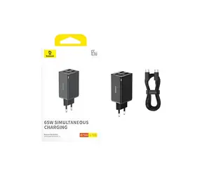 Baseus GaN6 Pro černá / Rychlonabíjecí adaptér / 2x USB-C / 2x USB-A / 65W