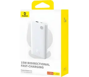 Baseus Airpow Lite bílá / Powerbanka / 10000 mAh / 15W
