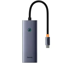 Baseus UltraJoy šedá / USB hub 5v1 / 1x HDMI 4K 30Hz / 4x USB-A 3.0