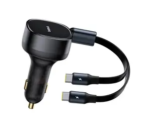 Baseus Enjoyment černá / Nabíječka do auta / 2x USB-C / 33W
