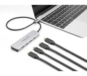 DeLock 64231 šedá / USB hub / USB-C / 4× USB-C / 10 Gbps