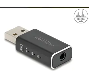 DeLock USB Gaming DAC černá / USB DAC / 24 bit / 96 kHz / USB 2.0 Type-A