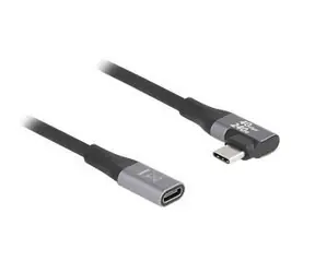 Delock USB4 20 Gbps černá / Prodlužovací kabel / USB-C / 2 m / pravoúhlý / USB PD 240 W