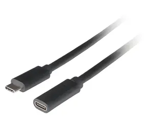 Lanberg USB-C 3.1 černá / Prodlužovací kabel / USB-C (M) - USB-C (F) / 1,5 m