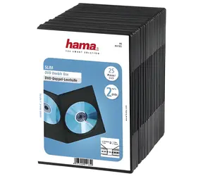 Hama DVD Slim Double Box černá / Obal na 2 CD/DVD / 25 ks