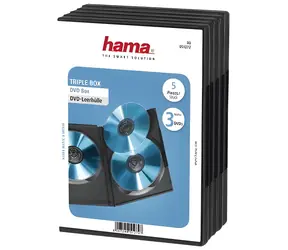 Hama DVD obal Triple černá / Obal na DVD / na 3 disky / balení 5 ks