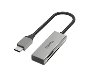 Hama čtečka karet USB-C SD & microSD stříbrná / Čtečka karet / USB 3.2 Gen 1 / 5 Gbit/s / hliník