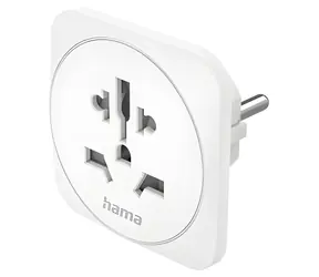 Hama zásuvkový adaptér univerzální do EU / Cestovní zásuvkový adaptér / 3pólový / 110–250 V