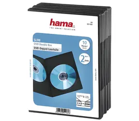 Hama DVD Slim dvojobal černá / Obal na DVD / 2 disky / balení 10 ks