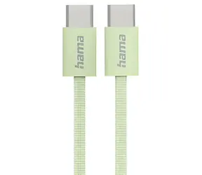 Hama Fabric zelená / Nabíjecí kabel / USB-C – USB-C / 1 m / nylon