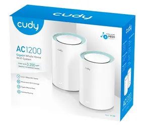 Cudy AC1200 M1300 2ks / Wi-Fi Mesh systém / Dual-Band / 2.4 GHz 300Mbps / 5 GHz 867Mbps / 1x WAN 1x LAN RJ45
