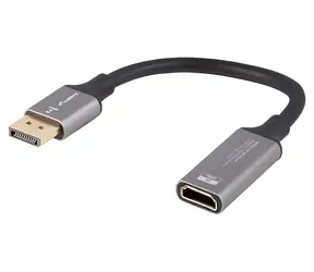 Lanberg DisplayPort - HDMI stříbrná / Redukce / 8K / 20 cm