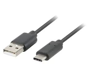 Lanberg USB-C (M) - USB-A (M) 1,8m černá / Kabel USB-C na USB-A / USB 2.0 / QC 3.0