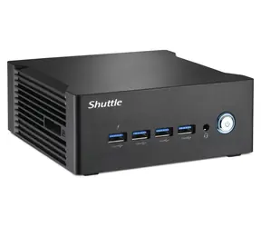 Shuttle NT10H5 černá / Mini-PC barebone / Intel Core Ultra 5 125H / Intel Arc / 2x SO-DIMM DDR5 / M.2 NVMe / Bez OS
