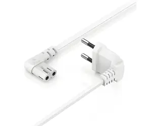 Hama C7 bílá / Napájecí kabel / zahnutý 90° / eurozástrčka / 1,5 m