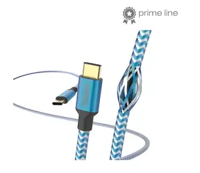 Hama Reflective modrá / Nabíjecí kabel / USB-C – USB-C / 1,5 m / nylon