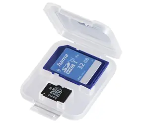 Hama DuoCase průhledná / Pouzdro na paměťové karty / 2 karty / SD + microSD