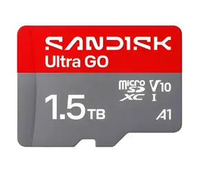 SanDisk Ultra GO microSDXC 1,5 TB / Paměťová karta microSD / UHS-I U1 V10 / čtení: až 190 MB/s / A1 / Full HD