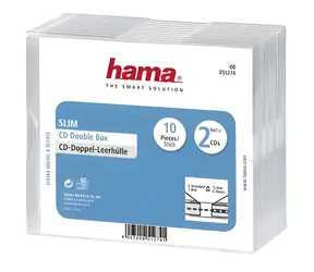 Hama CD Slim Double Box průhledná / Obal na CD / 2 disky / 10 ks