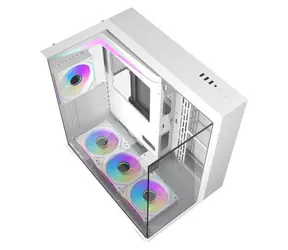 darkFlash TH285 bílá / ATX / 4 ventilátory / 3x USB-A / průhledná bočnice / bez zdroje