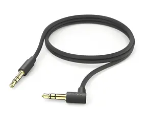Hama AUX kabel jack - jack 90° černá / Audio kabel / 3,5 mm / 1 m