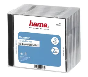 Hama CD Standard Double průhledná-černá / Obal na 2 CD / 10 ks
