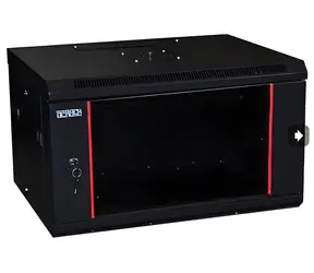 OCRACK 19" OCC-04U-45SBK černá / Rozvaděč nástěnný / 4U / 450 mm / celoskleněné dveře