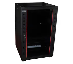 Opticord OCRACK OCC-18U-66SBK / Rozvaděč stojanový / 19" / 18U / 600×600 mm / skleněné dveře