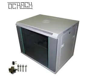 Opticord OCRACK OCC-06U-45SBK černá / Rozvaděč nástěnný / 19" / 6U / 450 mm / skleněné dveře