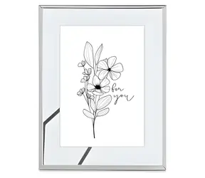 Hama Flowers stříbrná 10x15 cm / Portrétový rámeček / Sklo a kov