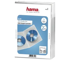 Hama DVD Slim Double Box průhledný / Obal na 2 DVD / 5 ks