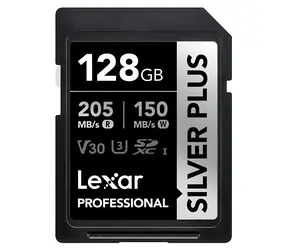 Lexar Professional SILVER PLUS SDXC 128GB / Paměťová karta / čtení: 205 MB/s / zápis: 150 MB/s / UHS-I / V30
