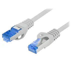 Lanberg Patchcord CAT6a S/FTP 1 m šedá / Patch kabel / LSZH / CCA