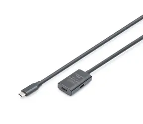Digitus USB-C černá / Prodlužovací kabel / USB 3.2 Gen1 5G / 5 m / aktivní