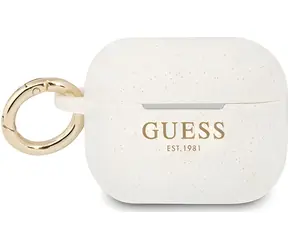 GUESS GUAPSGGEH bílá / Silikonové pouzdro / Glitter / pro Apple AirPods Pro