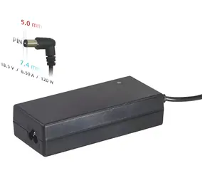 Akyga / Nabíječka pro notebook / 18.5V / 6.5A / 120W / 7.4x5.0 mm + pin / pro HP & Compaq