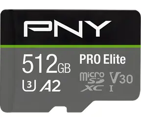 PNY PRO Elite microSDXC 512 GB / Paměťová karta / Class 10 / UHS-I U3 / V30 / A2