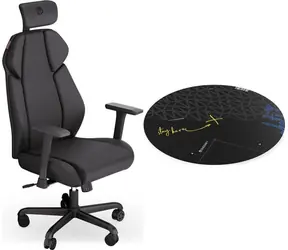 Endorfy Meta BK černá + FP110C / Herní set / textil / nastavitelná / nosnost 120 kg / podložka průměr 110 cm