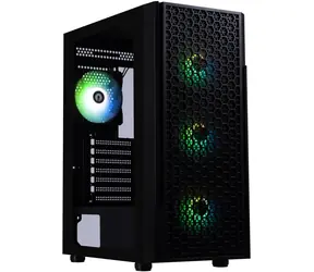 BitFenix Proton černá / Skříň / ATX / 4× 120mm FRGB / USB 3.0 + 2× USB 2.0 / bez zdroje / tvrzené sklo