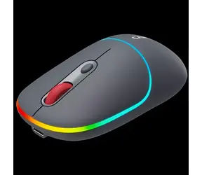 Canyon MW-22 tmavě šedá / Optická bezdrátová myš / RGB / 800/1200/1600 dpi / 4 tlačítka / BT + 2,4 GHz / 650 mAh