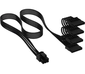 Corsair Premium Sleeved černá / Napájecí kabel / SATA Power / 75 cm / rovný