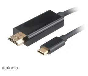 AKASA AK-CBCA12-18BK / Kabel adaptér USB-C na HDMI / 4K@60Hz / 1,8 m
